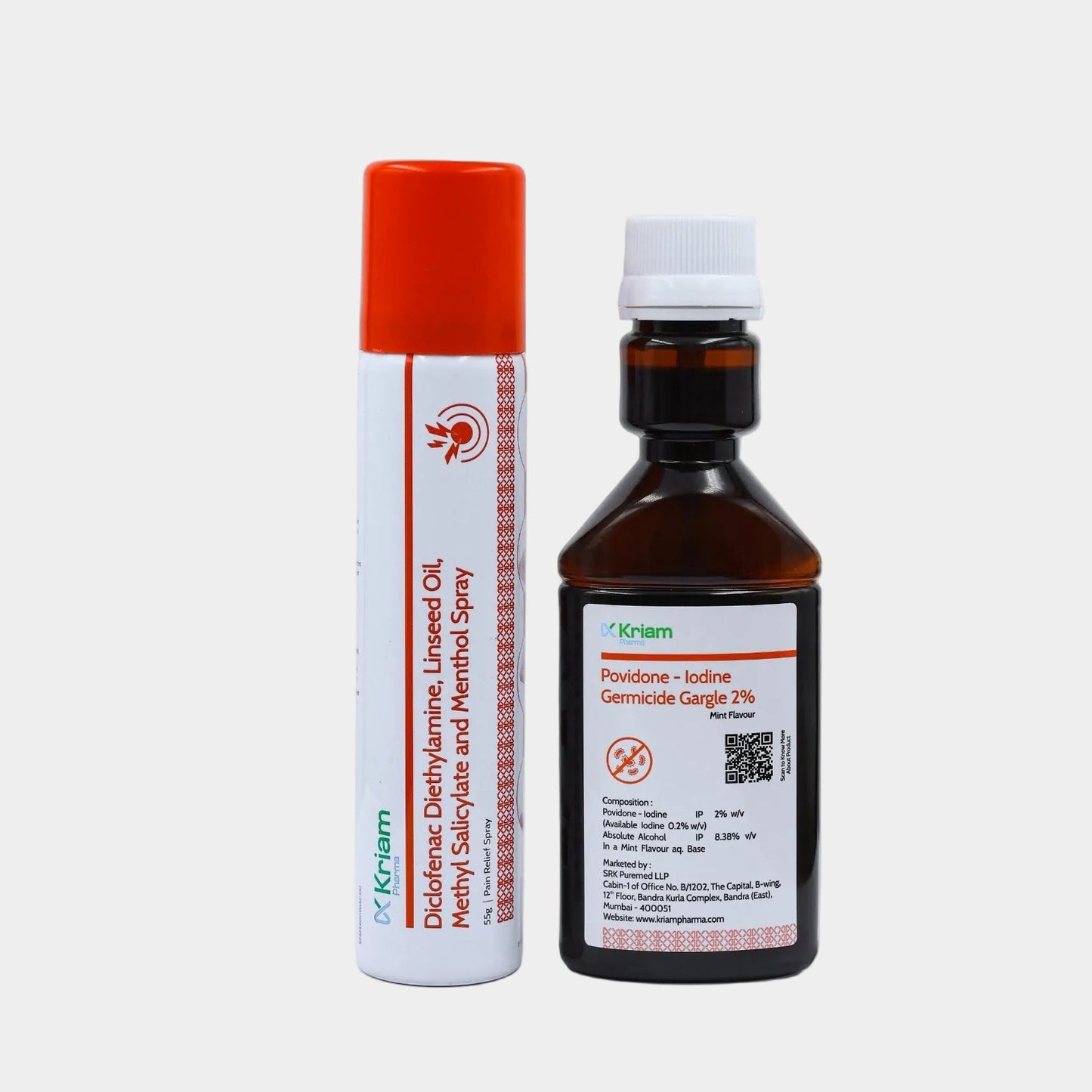 Povidone Iodine Gargle & Diclofenac Spray (Combo Pack)