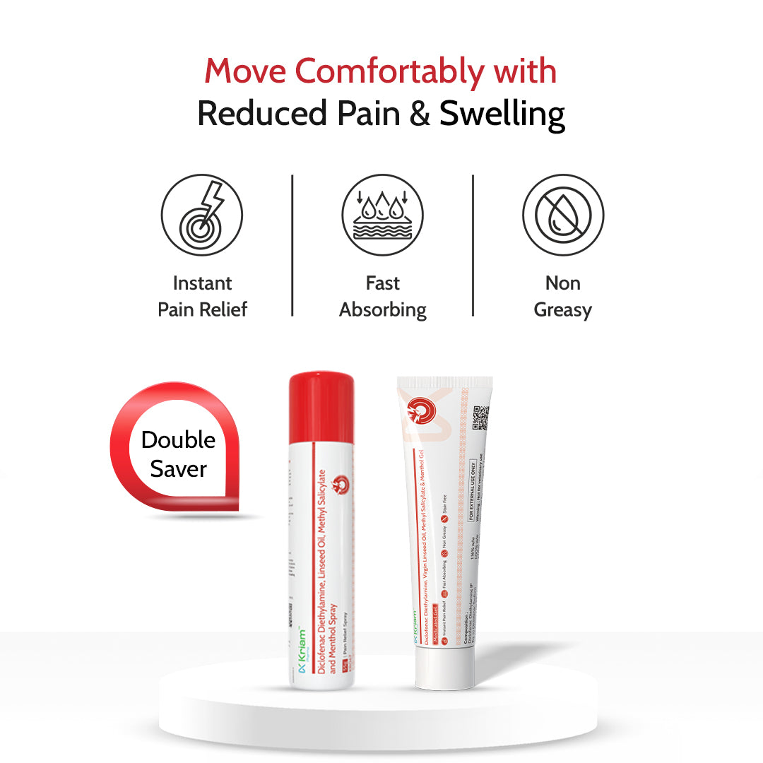 Diclofenac Spray + Diclofenac Gel - Pain Relief Combo