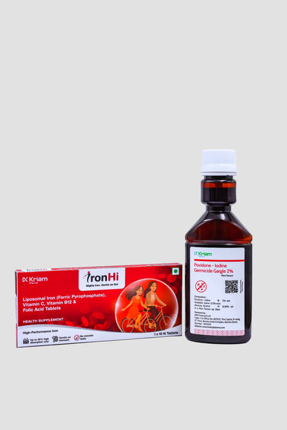 Combo Pack – IronHi + Povidone Iodine - Gargle