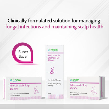 Super Saver Pack - 2 Ketoconazole Soap + 1 Ketoconazole Shampoo