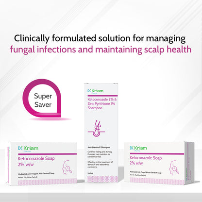 Super Saver Pack – 2 Ketoconazole Soap + 1 Ketoconazole Zinc Pyrithione Shampoo