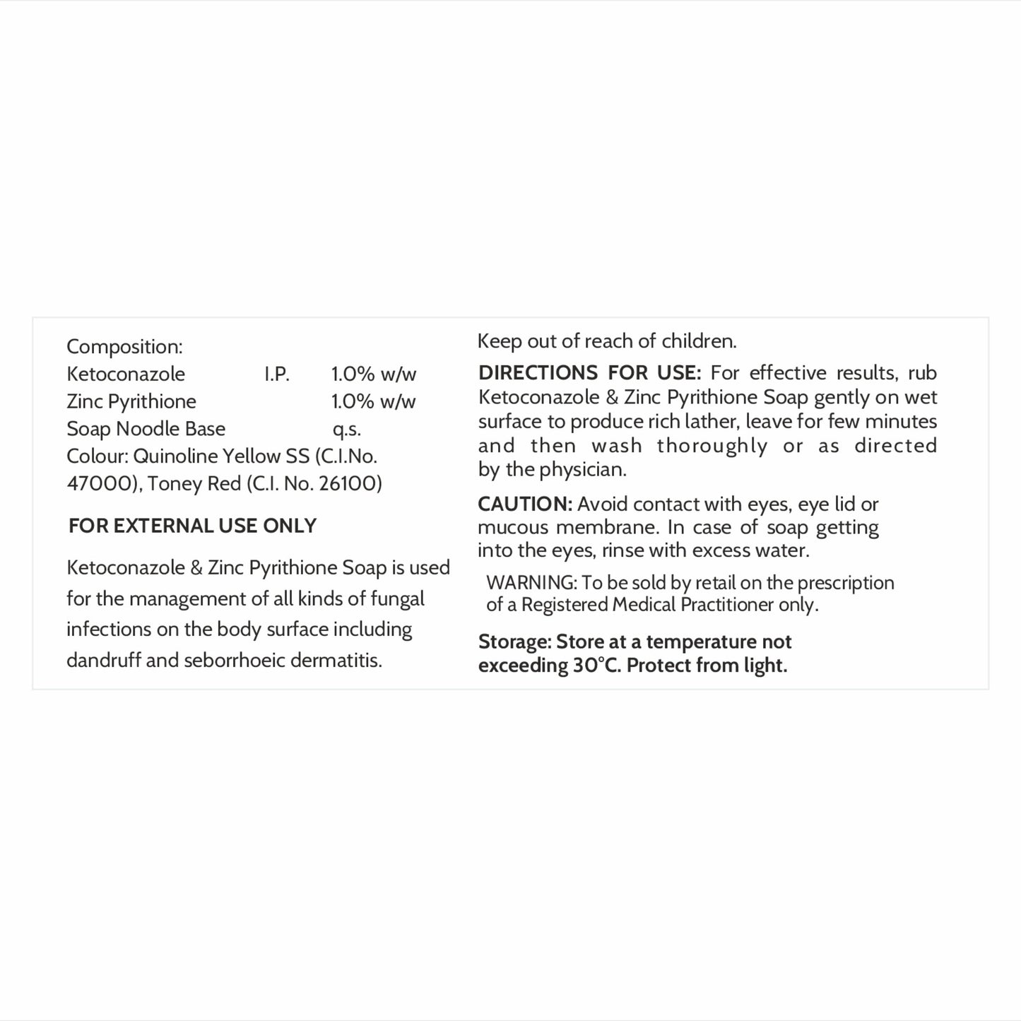Ketoconazole & Zinc Pyrithione Soap