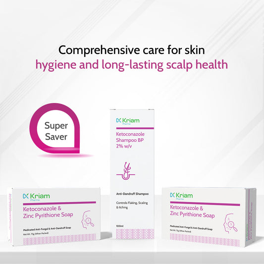 Super Saver Pack - 2 Ketoconazole and Zinc Pyrithione Soap + 1 Ketoconazole Shampoo