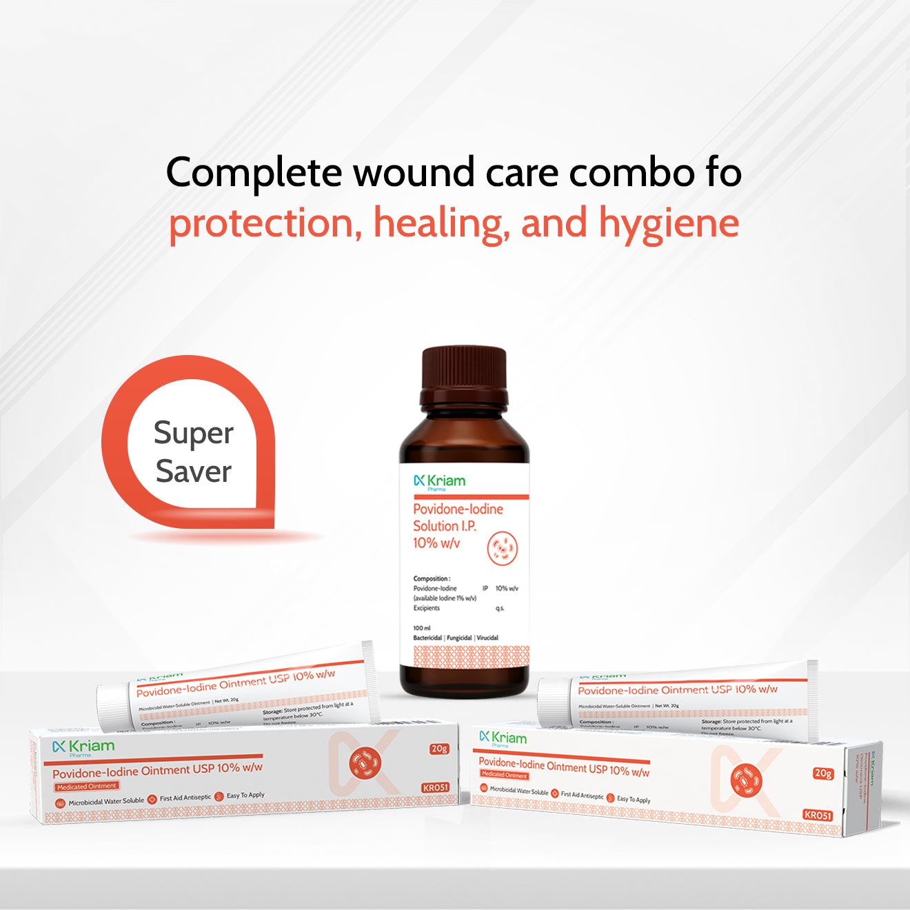 Super Saver Pack : 2 Povidone Ointment + 1 Povidone Solution