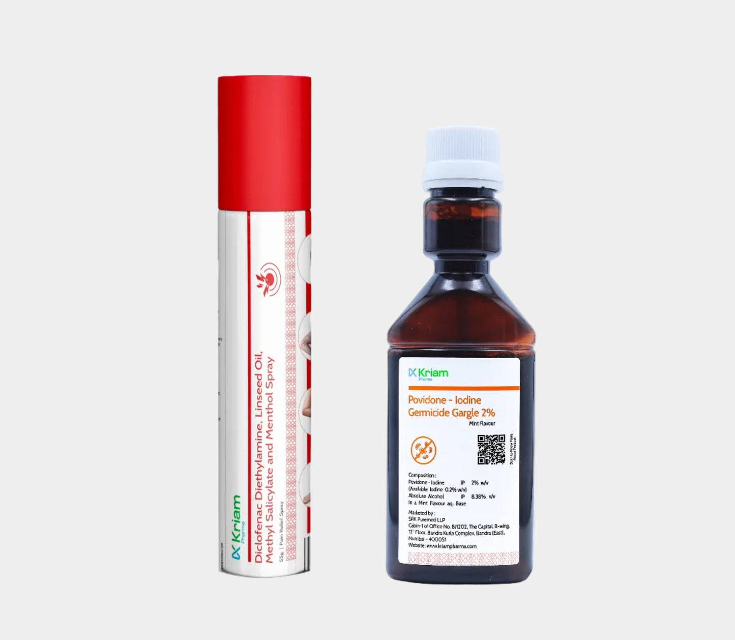 Povidone Iodine Gargle & Diclofenac Spray (Combo Pack)